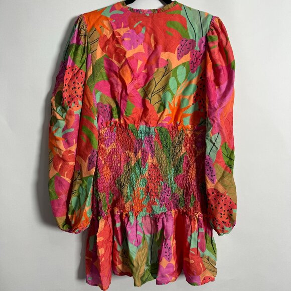 NEW FARM RIO SWEET FOREST LONG SLEEVE MINI DRESS LARGE 🌸🌹🌺 - Picture 6 of 6